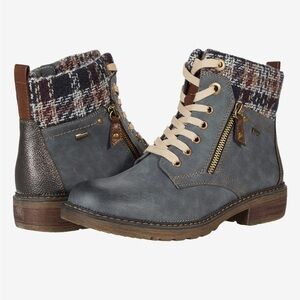 Spring Step R-Tex Khazera Ankle Boots Size 39/8.5 Blue Water Resistant Lace Up